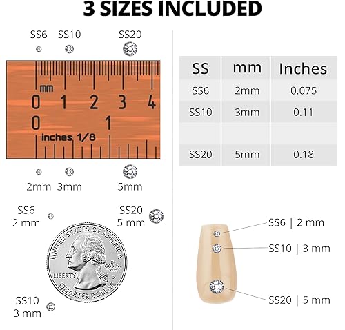 Miniatura 4 de 11000 piezas de diamantes de imitación multicolor de 2,3,5 mm con parte trasera plana para manualidades de abalorios, ropa, tela, manualidades para