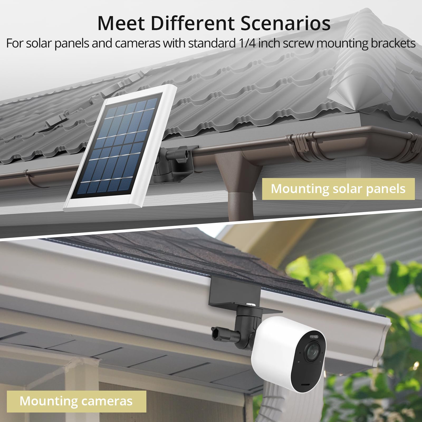 Snapklik.com : Anbte 2PCS Universal Solar Panel Gutter Mount, Aluminum ...