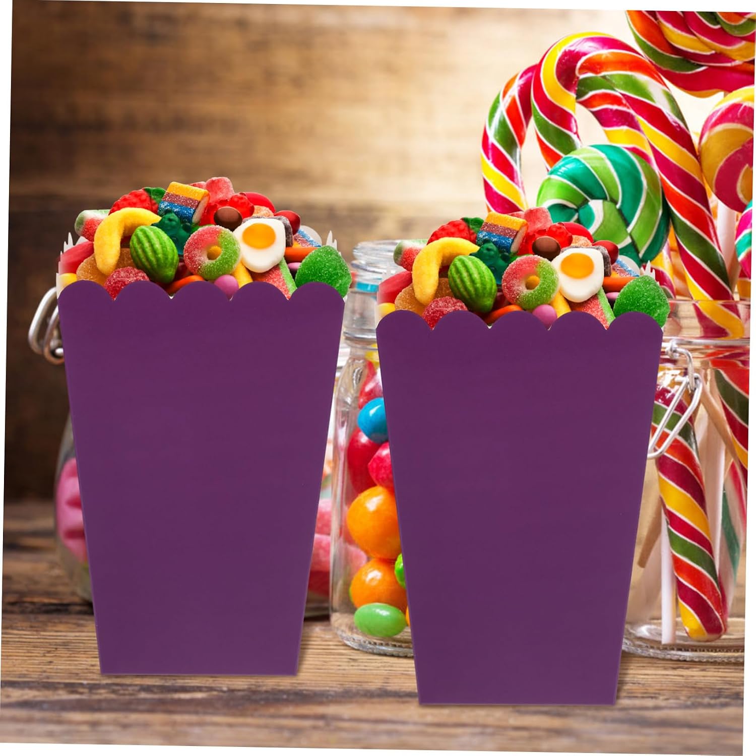 50pcs Snack Holder Popcorn Cup Party Candy Container Snack Box Home Theater