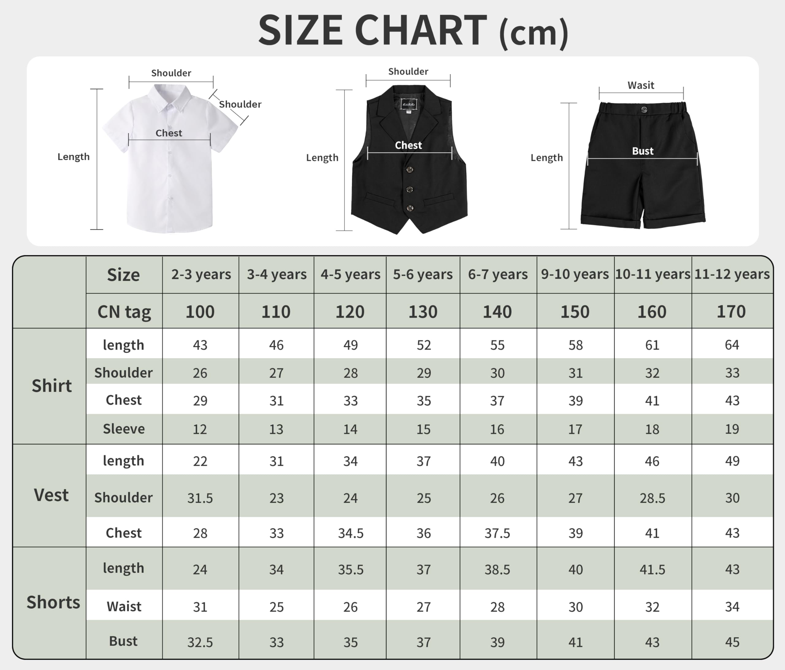 LOLANTA 4 Pezzi Bambini Ragazzi Abbigliamento Set Camicia + Papillon + Gilet + Pantaloni, Ragazzo Gentleman Nozze Smoking Cerimonia