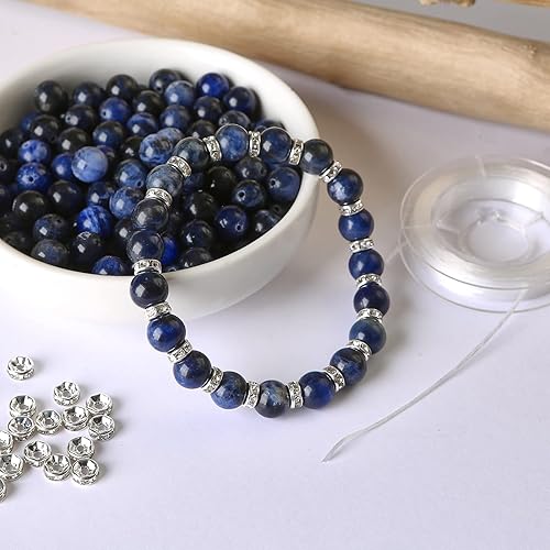 Vista 73 de Hixhro 120 cuentas de madera sueltas de wengué africano natural de 0.236 pulgadas para fabricación de joyas con cordón elástico de cristal y cuentas