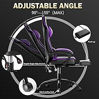 Vista 5 de Gaming Chair, Computer Chair with Footrest and Lumbar Support, Ergonomic Video Game Chair with Headrest, Height Adjustable Gamer Chair Office Desk