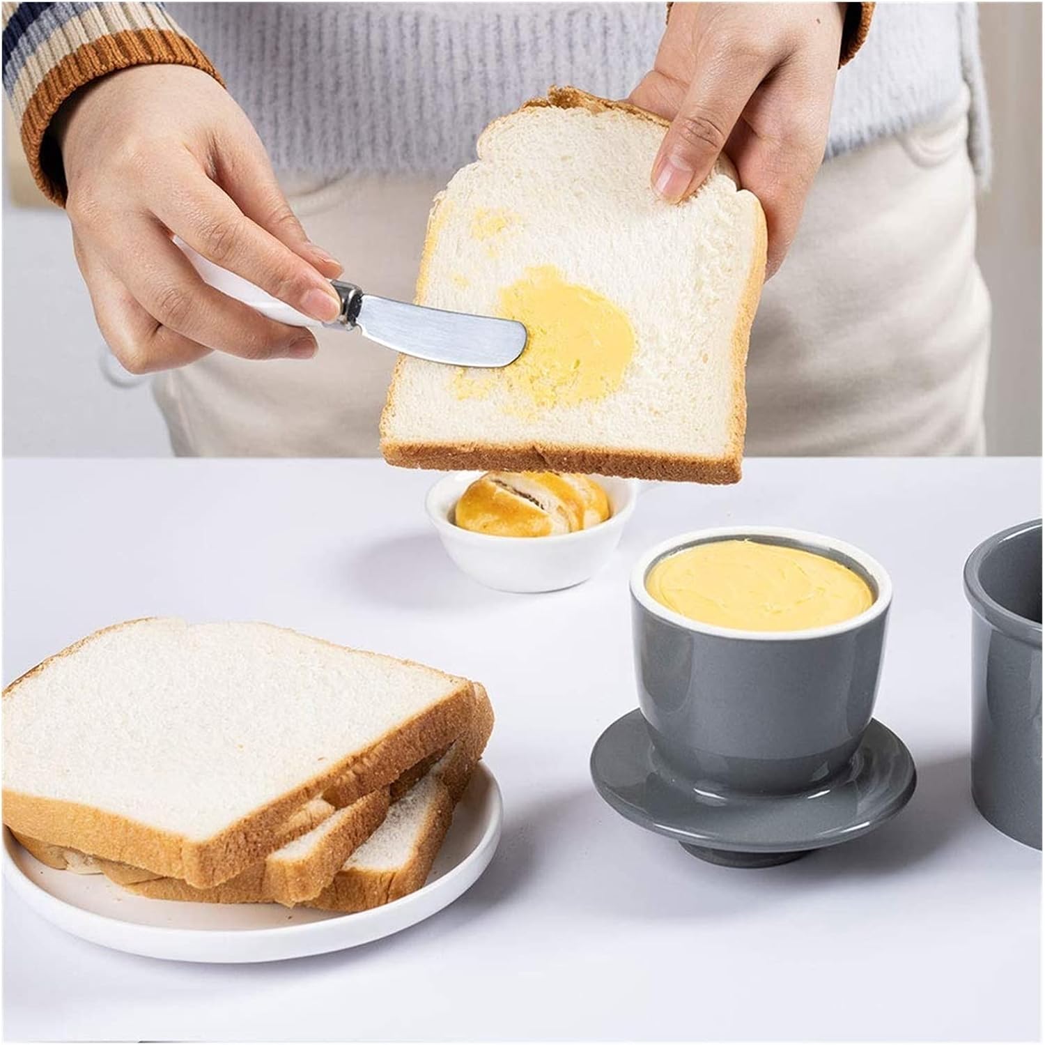 Buy Butter Plate Butter Holder Ceramic Butter Container, Ceramic Butter