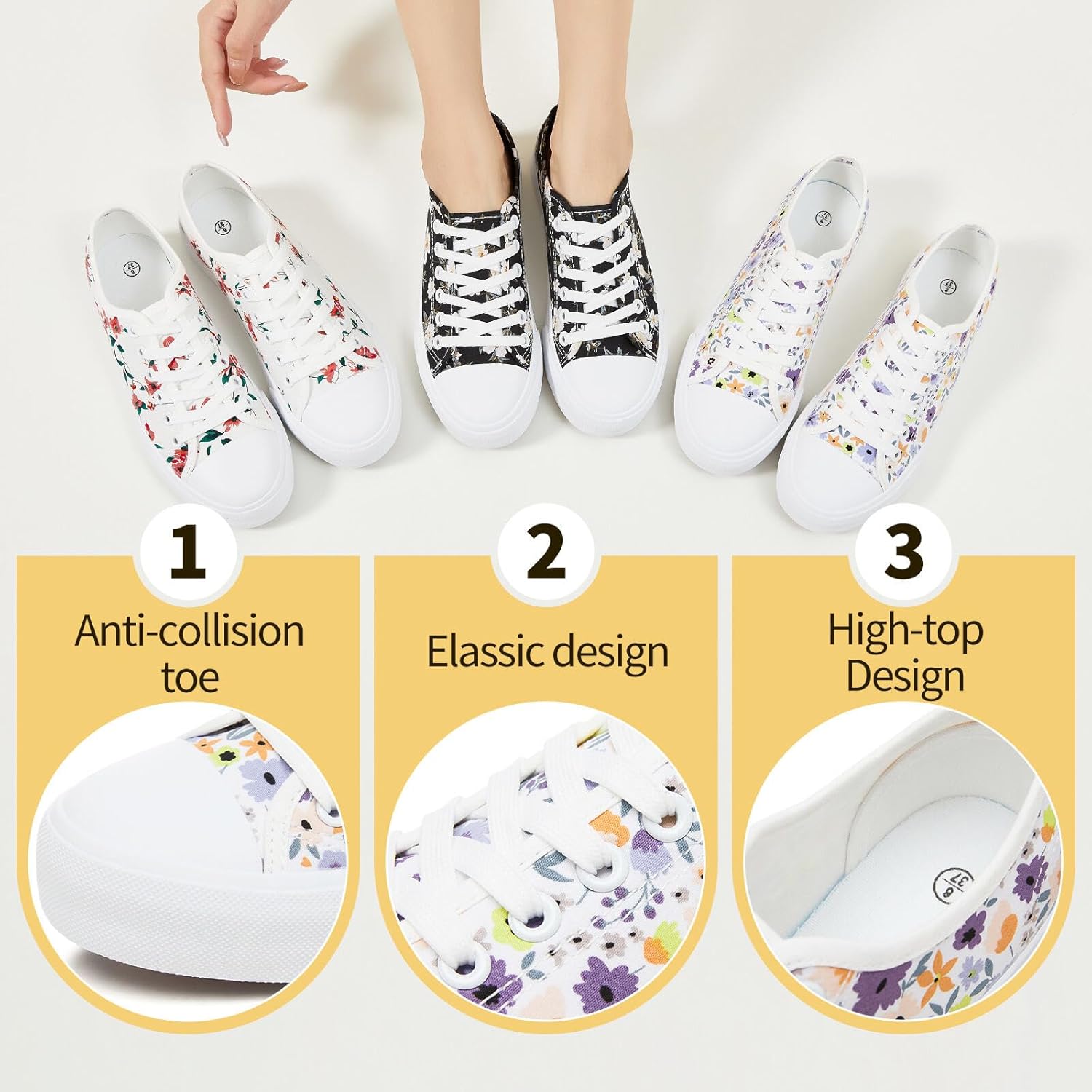 Iarus Womens Canvas Shoes Low top Sneakers for Womens Fashion Casual Shoes Walking Comfortable Shoes - Image 5