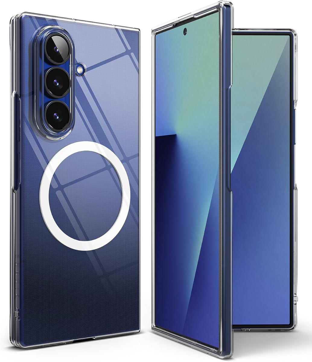 Ringke Slim [Compatible with MagSafe] Designed for Samsung Galaxy Z Fold 7 Case, Solid Sleek Protective Transparent Cover for Women and Men - Magnetic Clear