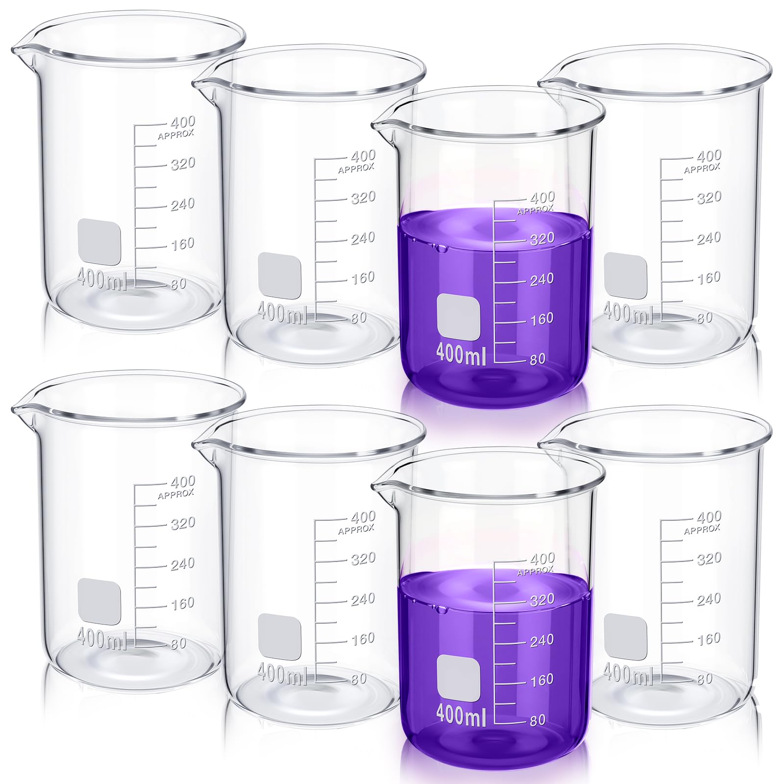 Relaxweex 8 Pcs Glass Lab Beaker 500ml, Borosilicate Low Form Spout — Amazon image 8