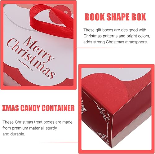 Miniatura 5 de GALPADA Decoraciones de Navidad 5pcs cajas de regalo de dibujos animados encantadoras cajas de regalo de Navidad en forma de libro de Navidad cajas