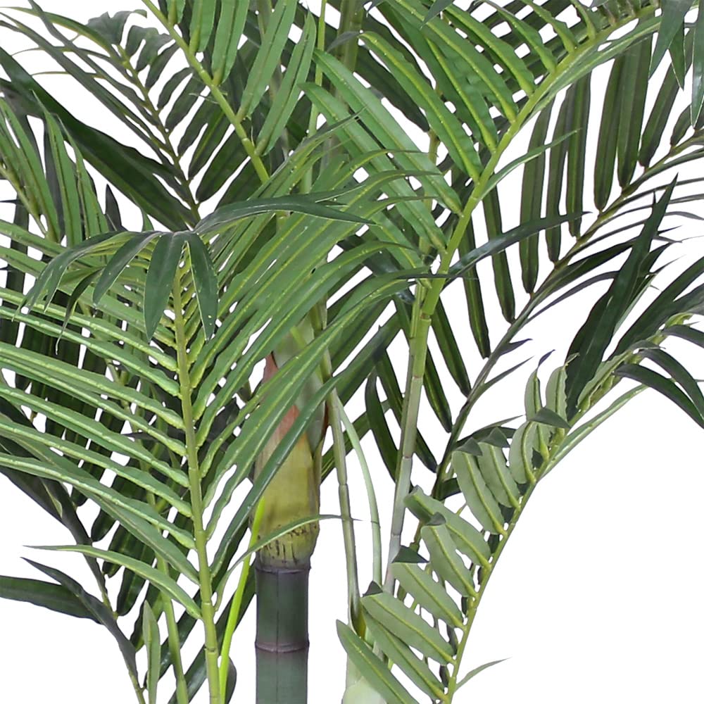 Künstliche Palme groß Kunstpalme Kunstpflanze Palme künstlich wie echt Plastikpflanze Arekapalme 135 cm hoch Balkon Dekoration Deko Decovego