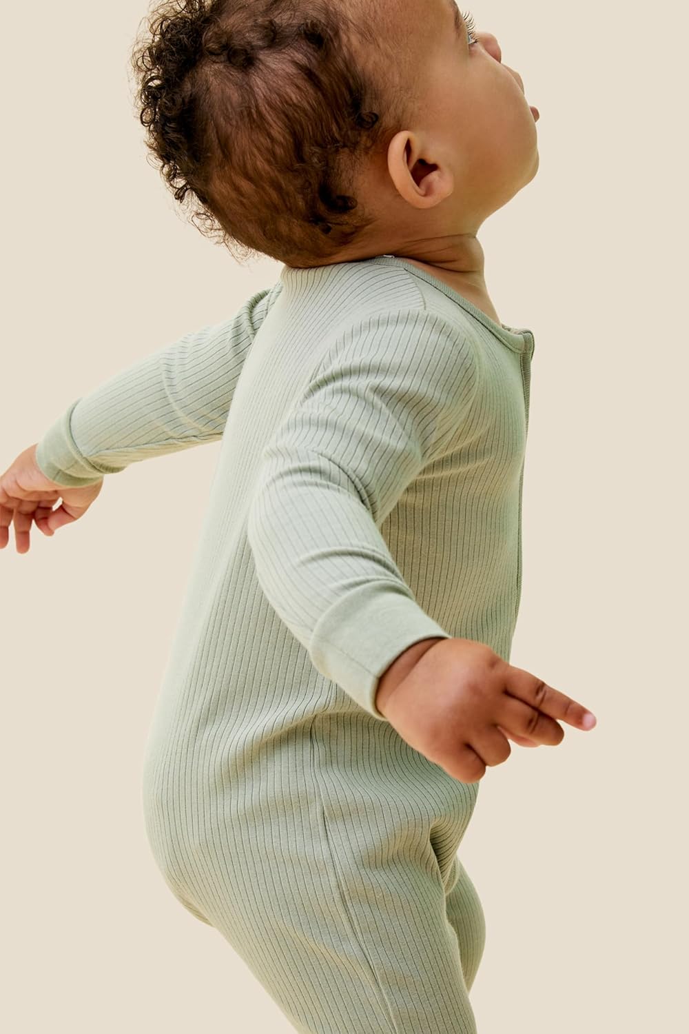 MORI Baby Ribbed Clever Pajamas with Two-Way Zips & Scratch Mitts – Footed Nightwear – Viscose from Bamboo & Cotton - Image 2