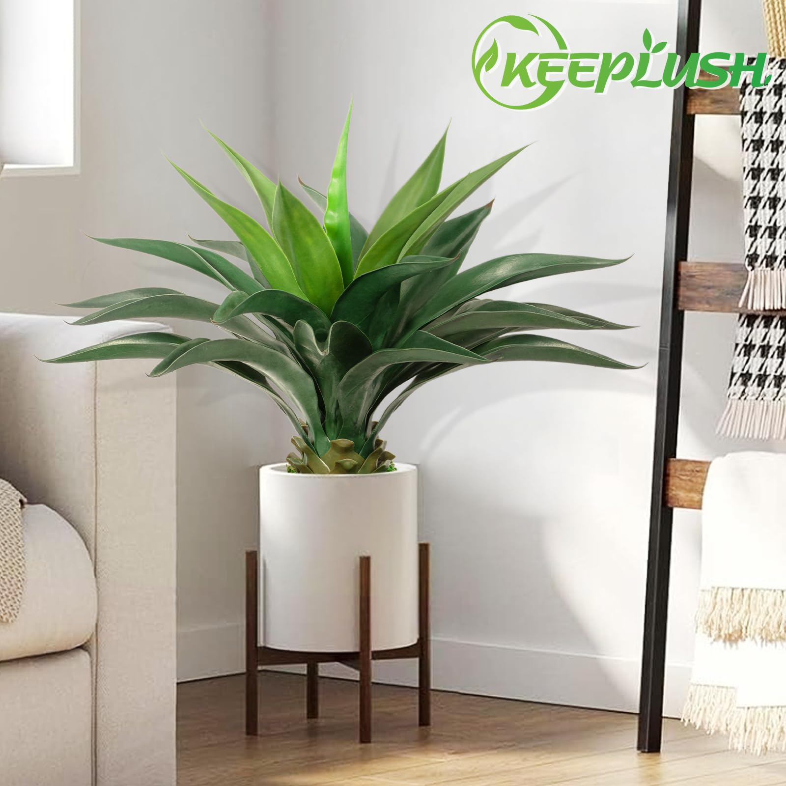 Amazon.com: Keeplush Artificial Agave Plant 2ft - 24" Large Fake Aloe Vera Plants  Indoor with Fake Grass - Fake Floor Plant for Front Porch Patio Home Office  Door Step Hotel Desert Style