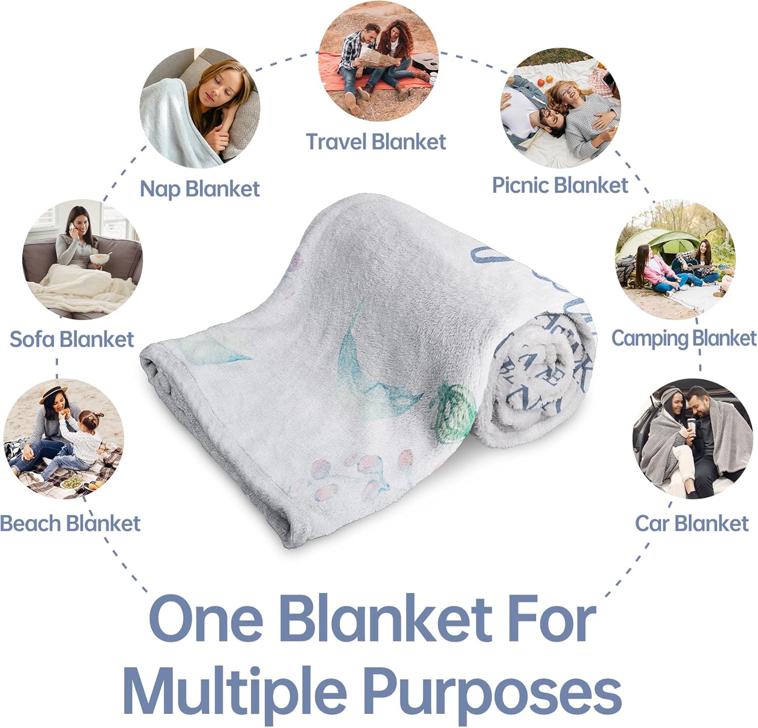 Afterprints Gifts for Grandma Blanket, Grandma Birthday Gifts, Valentines Day Presents for Grandmother from Grandkids, We Love You Soft Throw Blankets 50" x 60" - Image 6