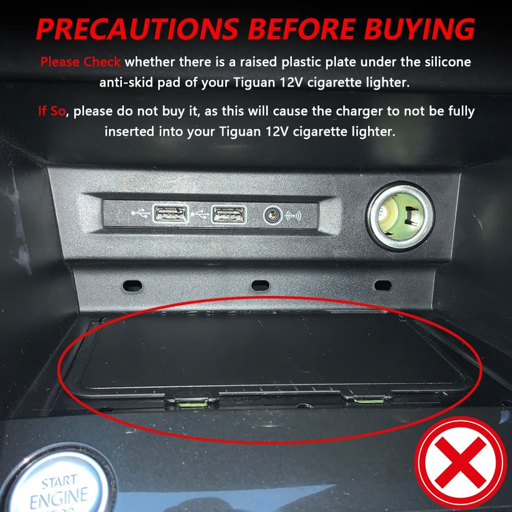 Caricatore Wireless Auto per VW Tiguan 2018 2019 2020 2021, 15W Qi Rapida Ricarica Telefono per Volkswagen Tiguan Console Centrale Pannello Accessori, Regalo per i Possessori di VW Tiguan