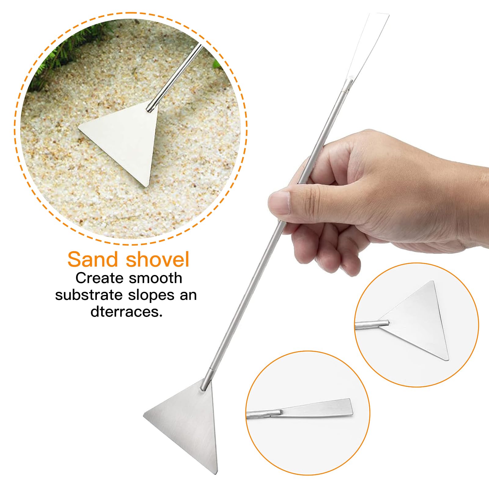5 in 1 Attrezzi Piante Acquario,in Acciaio Inox Acquatiche Set di Utensili Set Accessori per Acquari Pinzette per Piante Acquatiche Scissor Substrato Spatola Kit di Base per Strumenti Acquario