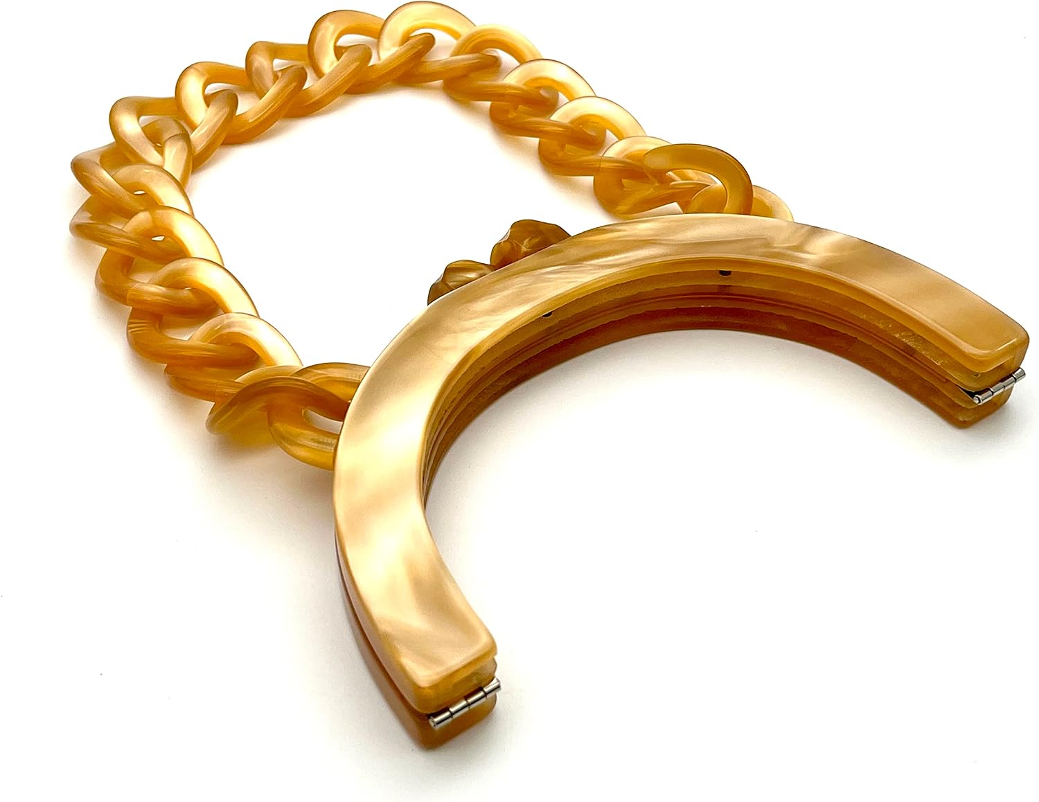 3dancraftit Acrylic Resin Arch Screw in Bag Clutch Purse Frame with Chain Handles for Purse Bag Making 5 3/4" x 3" / 14.5cm x 7.5cm K82