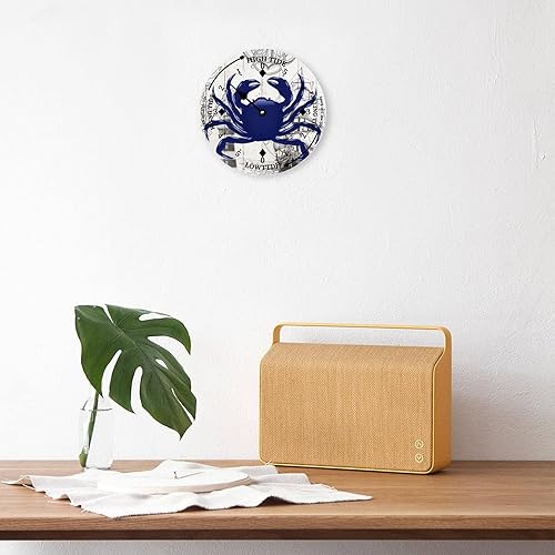 Miniatura 3 de Reloj de marea de madera de langosta de cangrejo verde azulado marino, decoración de playa, viene en ondas, náutico, hora del océano, luna, marea,
