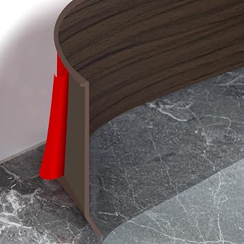 Vinyl Baseboard Molding Trim 4 Inch Peel and Stick Cove Base | Self-Adhesive Baseboard Trim Vinyl Wall Base Rubber Wall Molding for Home Garage Office, 20Ft, Brown Oak