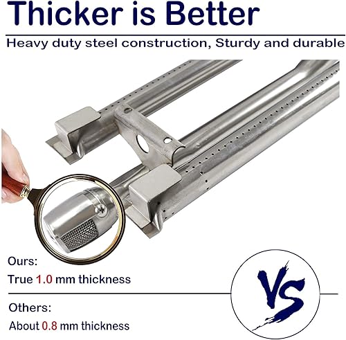 Miniatura 4 de Grll Parts - Placas de calor de acero inoxidable con 18 varillas de cerámica y quemadores de repuesto para DCS 27 Series, 27DBQ, 27DSBQ, BGA36-BQAR,