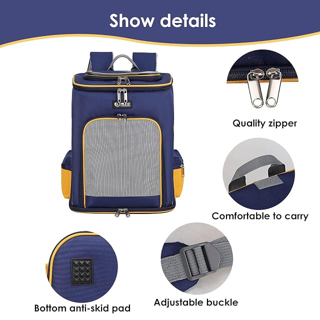 Foto 6 de 8 de PETCUTE Mochila Transportín Perro,Transpirable Mochila para Perros y Gatos con Esructura Sólida,Plegable…