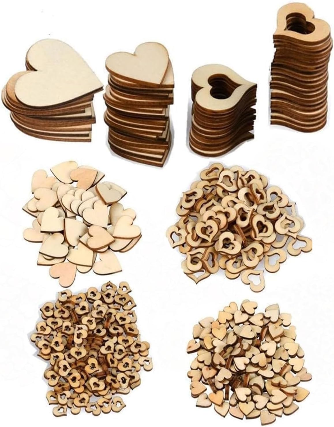 Cœurs En Bois à Disperser - Déco De Table Ou Artisanat - 1 à 60 Cm