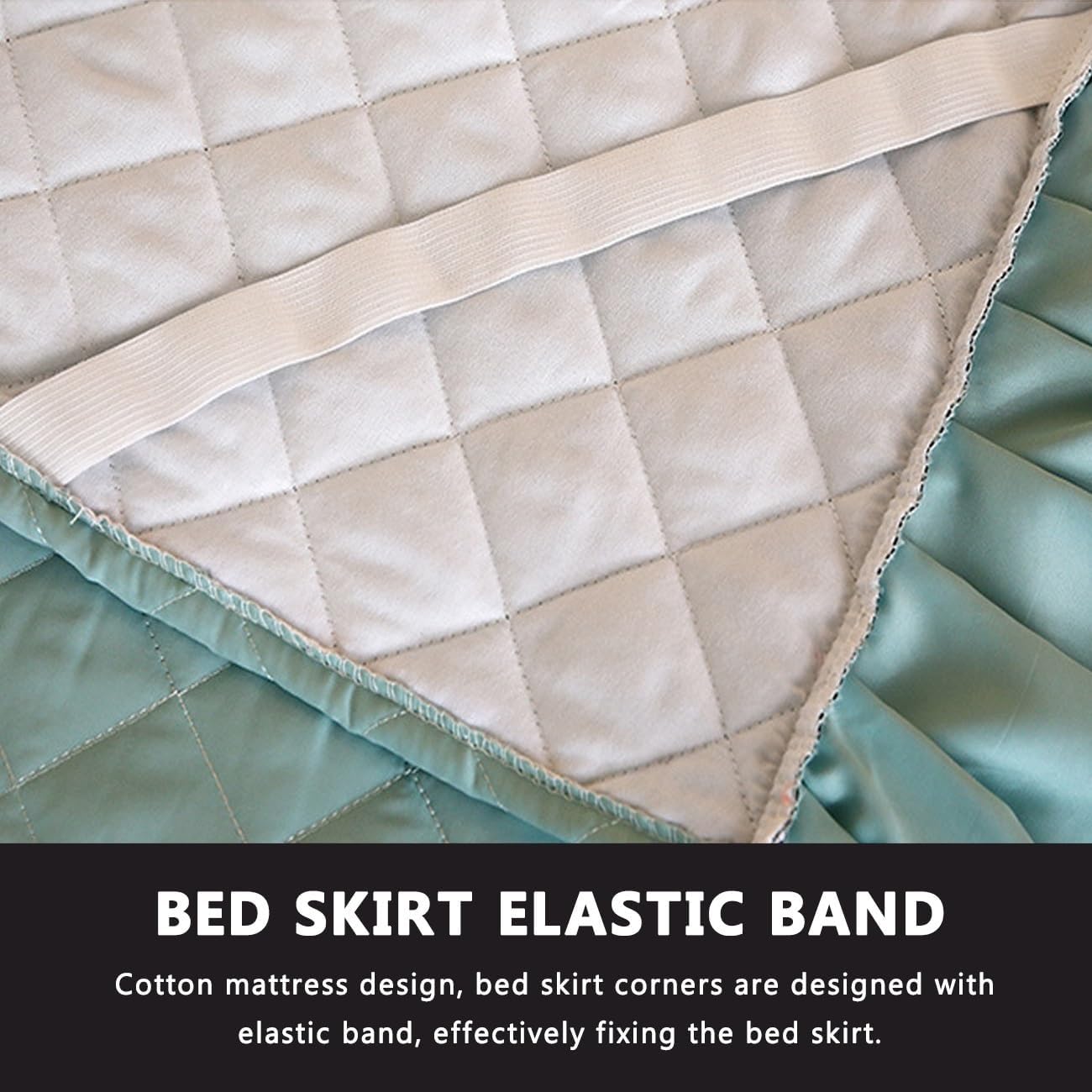 Luxury Velvet Bed Skirts Full /King/Queen 3 Piece Quilted Mattress Protective Cover with 2 Pillow, Thick Cover Bed Skirt with Bedskirt, 18 Inches Deep Ruffle Drop Fitted Sheet Bedspread ( Color : #17