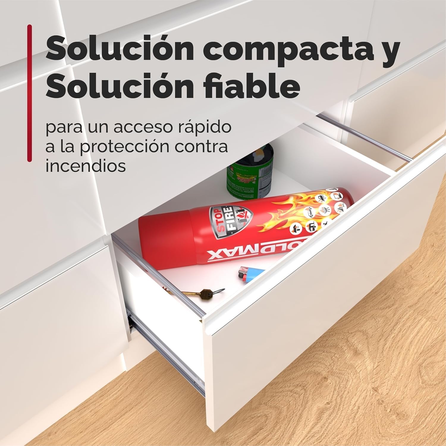 2X Pequeño Extintor para Casa | Mini Extintor Aerosol Todo en Uno para Cocina, Camping, Autocaravana, y Chimenea de ReinoldMax