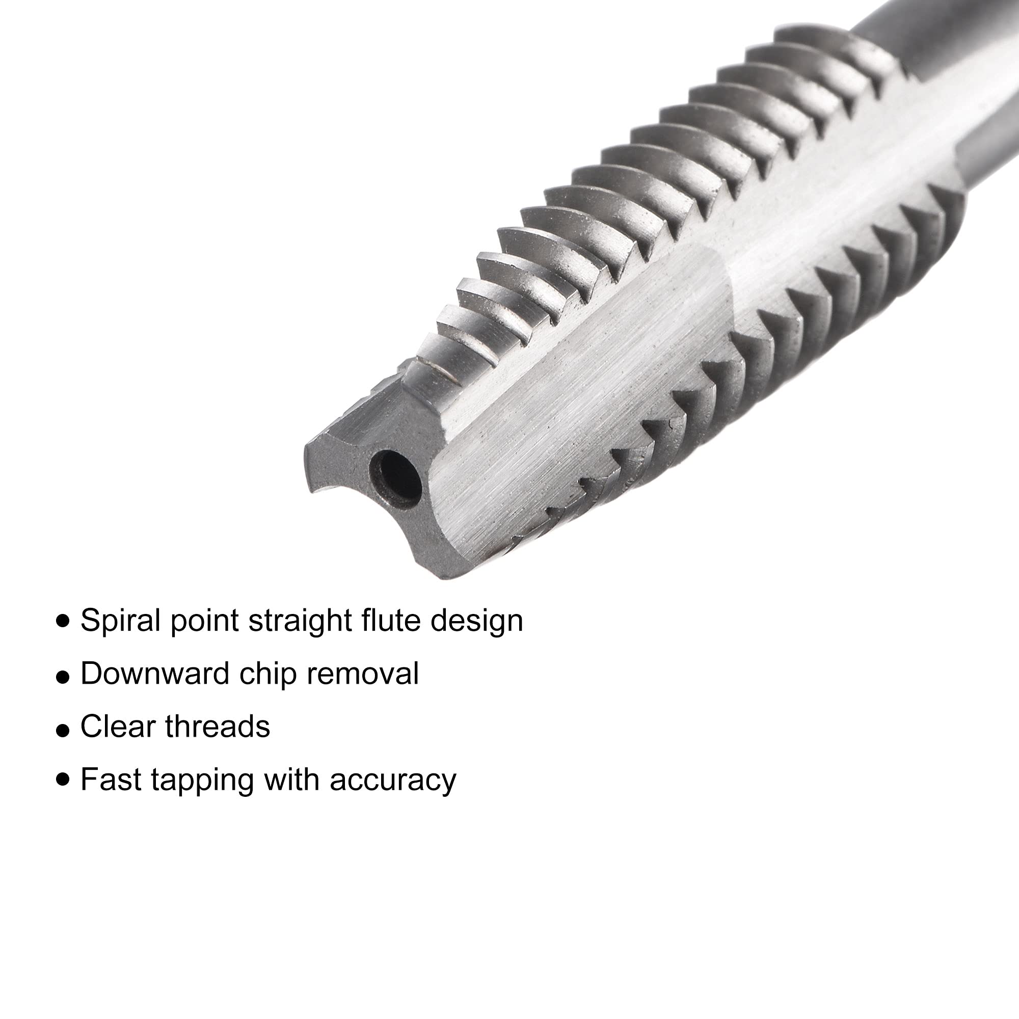 sourcing map Spirale Pointe Fil Taraud 3/8-16 UNC HSS Haute Vitesse Acier Machine Fil Vis Taraud 3 Droit Cannelures Non Couché Taraudage Outil H2 Tolérance