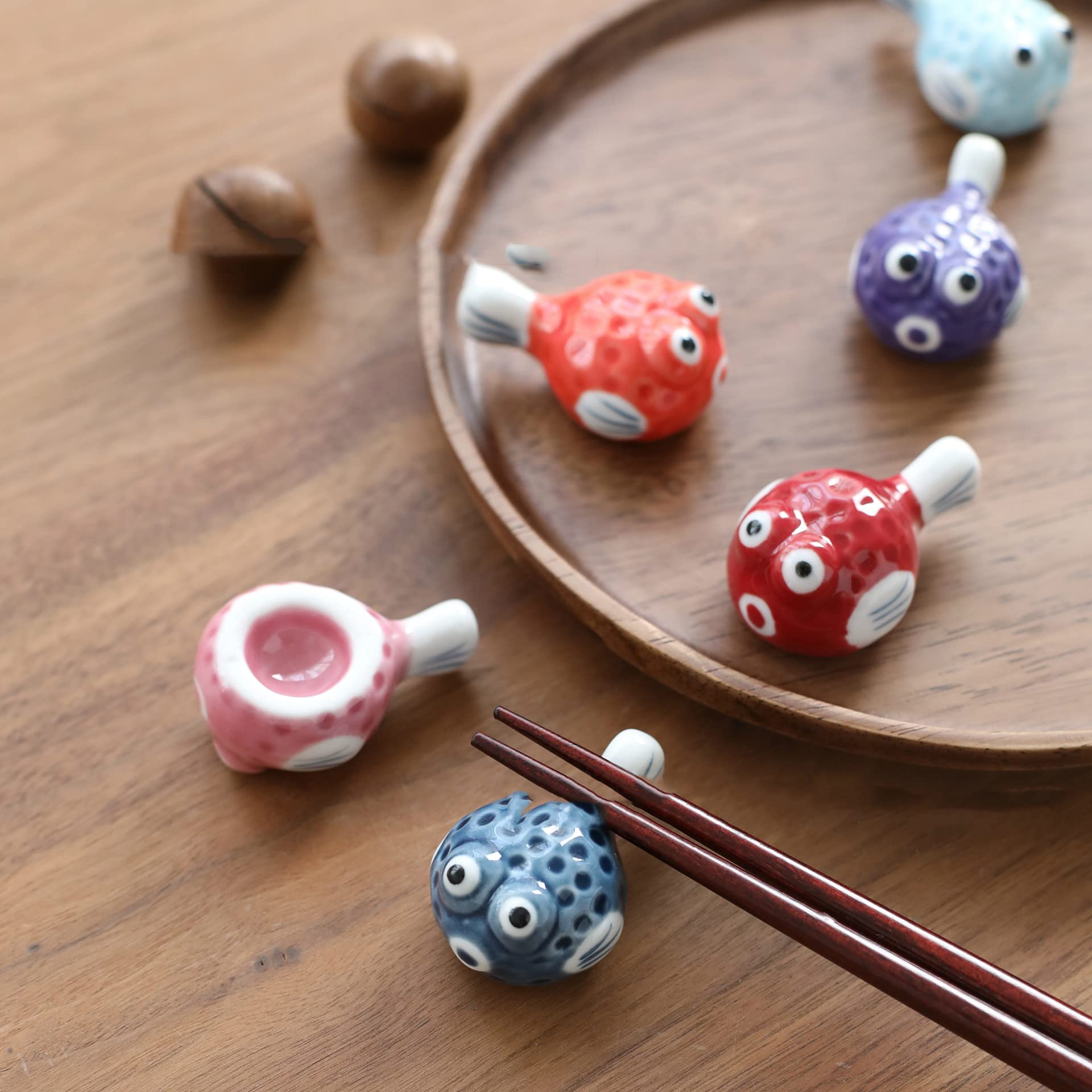 Support De Baguettes en Céramique De Couleur 6 Pièces, Porte-Couverts Créatif en Forme De Poisson, Table De Cuisine De Restaurant pour Couteau Et Fourchette