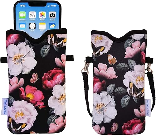 Miniatura 50 de Tainada Funda Bolsa Estuche de Neopreno para Teléfono para Hombres y Mujeres con Correa Cruzada/Cordón para el Cuello para iPhone 17/16/15 Pro Max