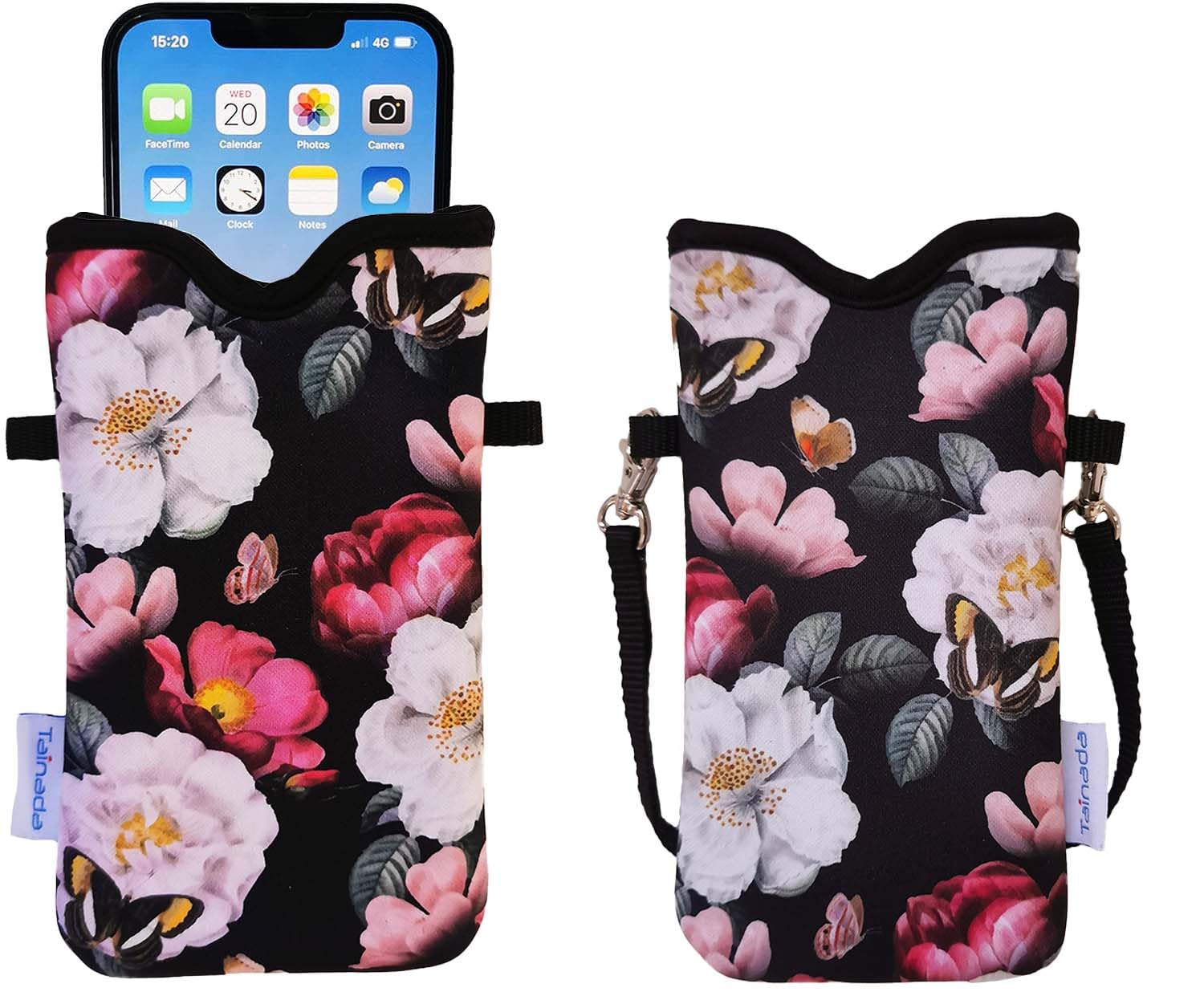 Tainada Men Women Neoprene Phone Sleeve Pouch Case Bag with Crossbody Strap/Neck Lanyard for iPhone 17/16/15 Pro Max, Air, 16/15 Plus, 16e, Samsung