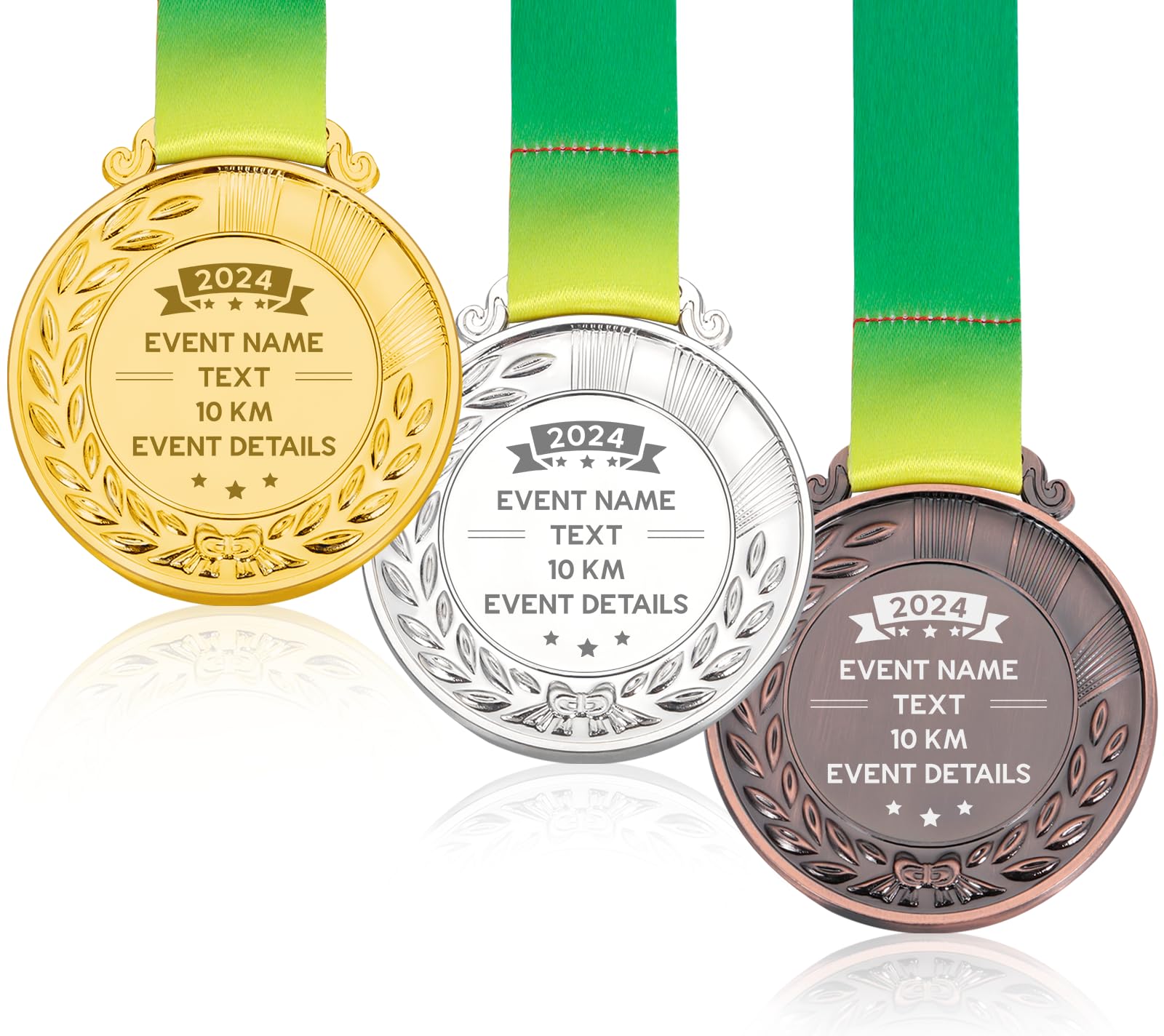 Custom Medals for Awards, 1st 2nd 3rd Place Medals for Kids Adults, Custom Medals with Logo, Double Sides Engraved OLY Medals for School Family Club