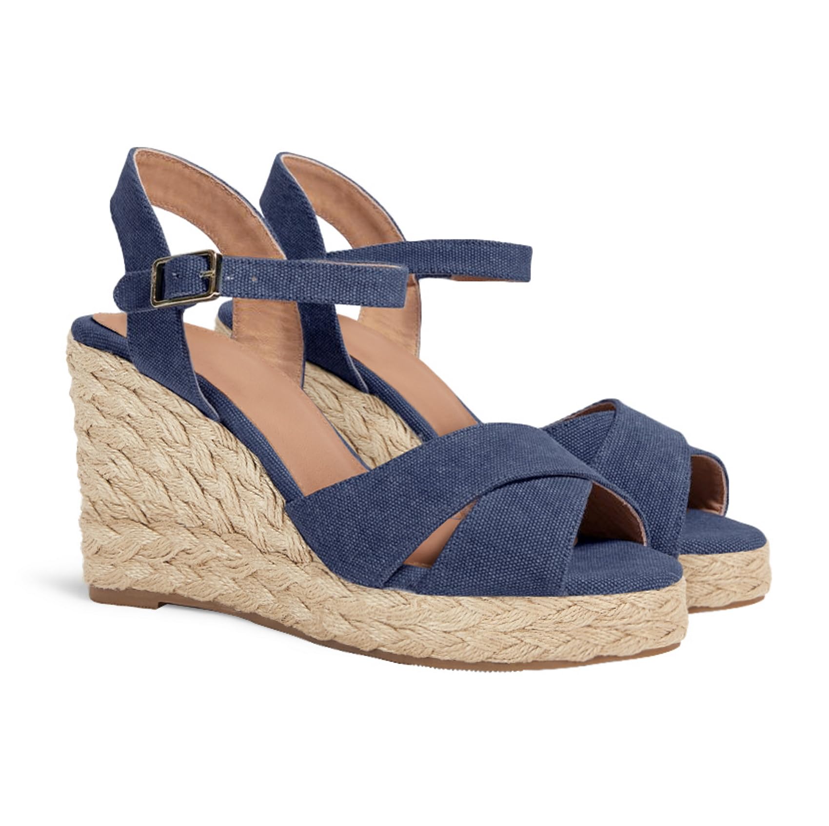 Nine West Women's Allegro Open Toe Casual Espadrille Sandals Blue Size 6.5 M