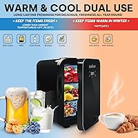 Vista 4 de Enventor 10L Mini Refrigerator Skincare Fridge, AC 120V DC 12V Mini Portable Thermoelectric Cooler and Warmer Refrigerators with LCD Temperature