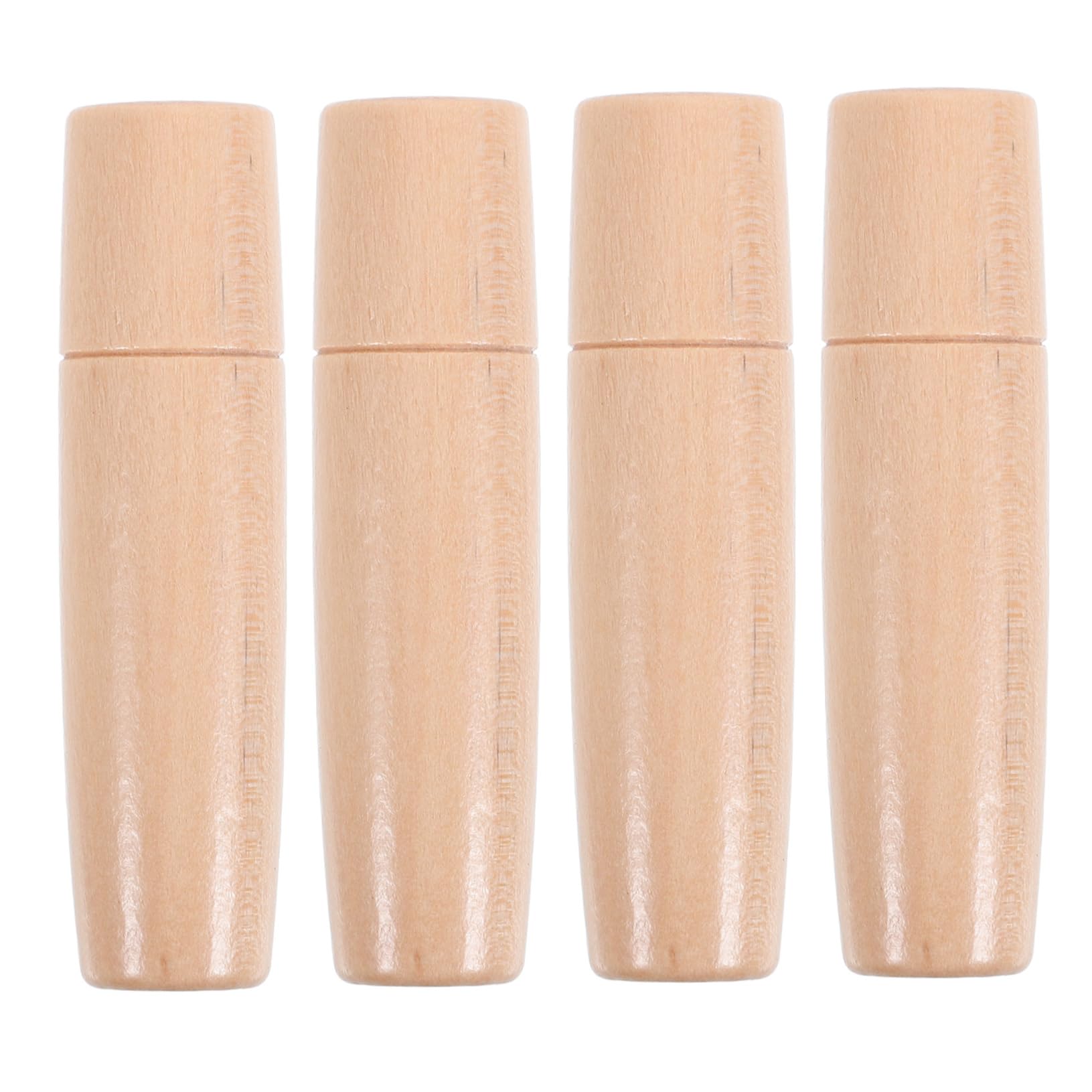 OFFSCH 4Pcs Varnished Handle Replacement for BBQ Tools Ergonomic and Heat Resistant Kitchen Brush Handle Comfortable Grip for Safe Cooking and Grilling