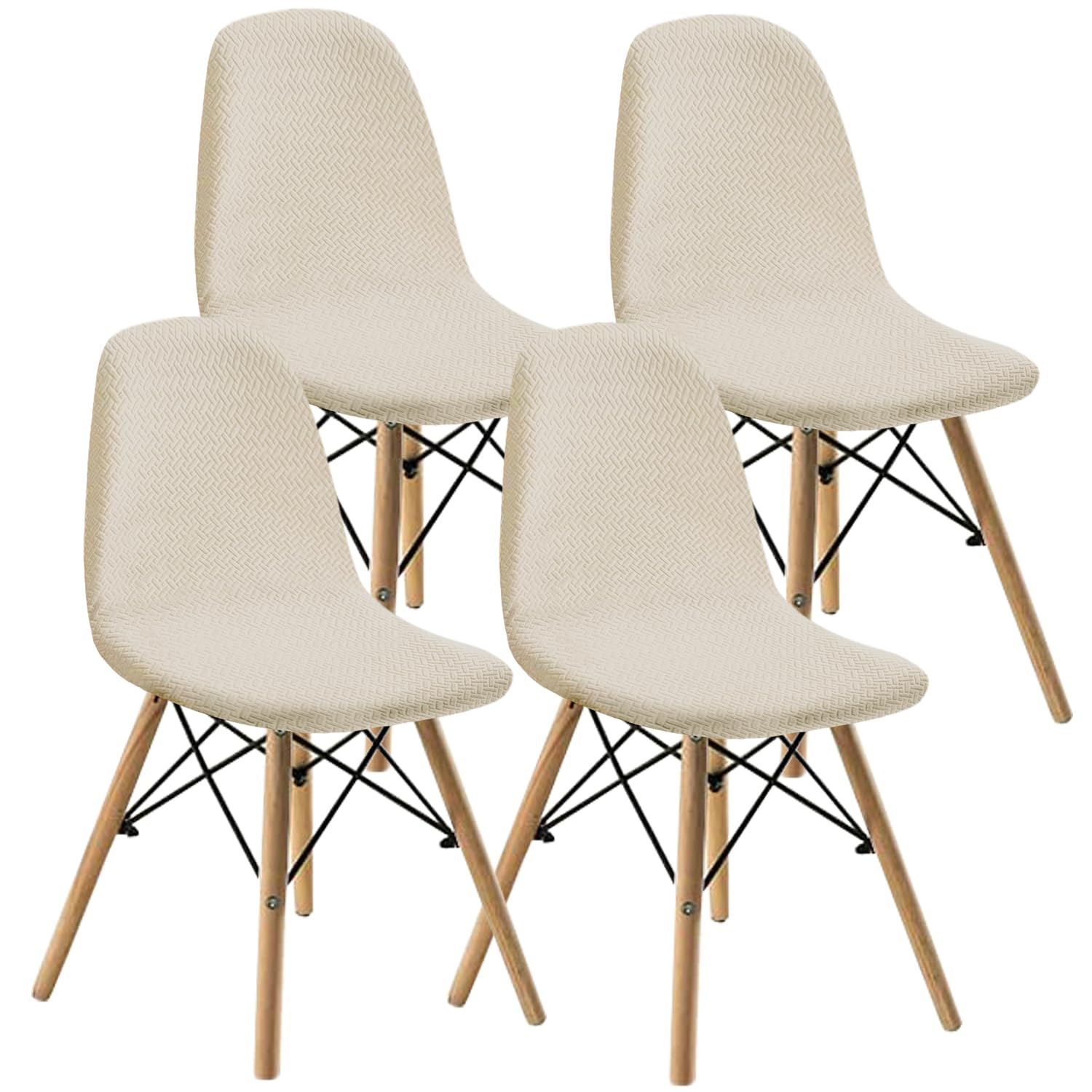 WJHDWYD Dining Chairs Covers Set of 2/4/6,Style Shell Dining Chair Mid Century Modern Chair Sipcover,Upholstered Dining Accent Side Chair Covers(B6,4 PCS)