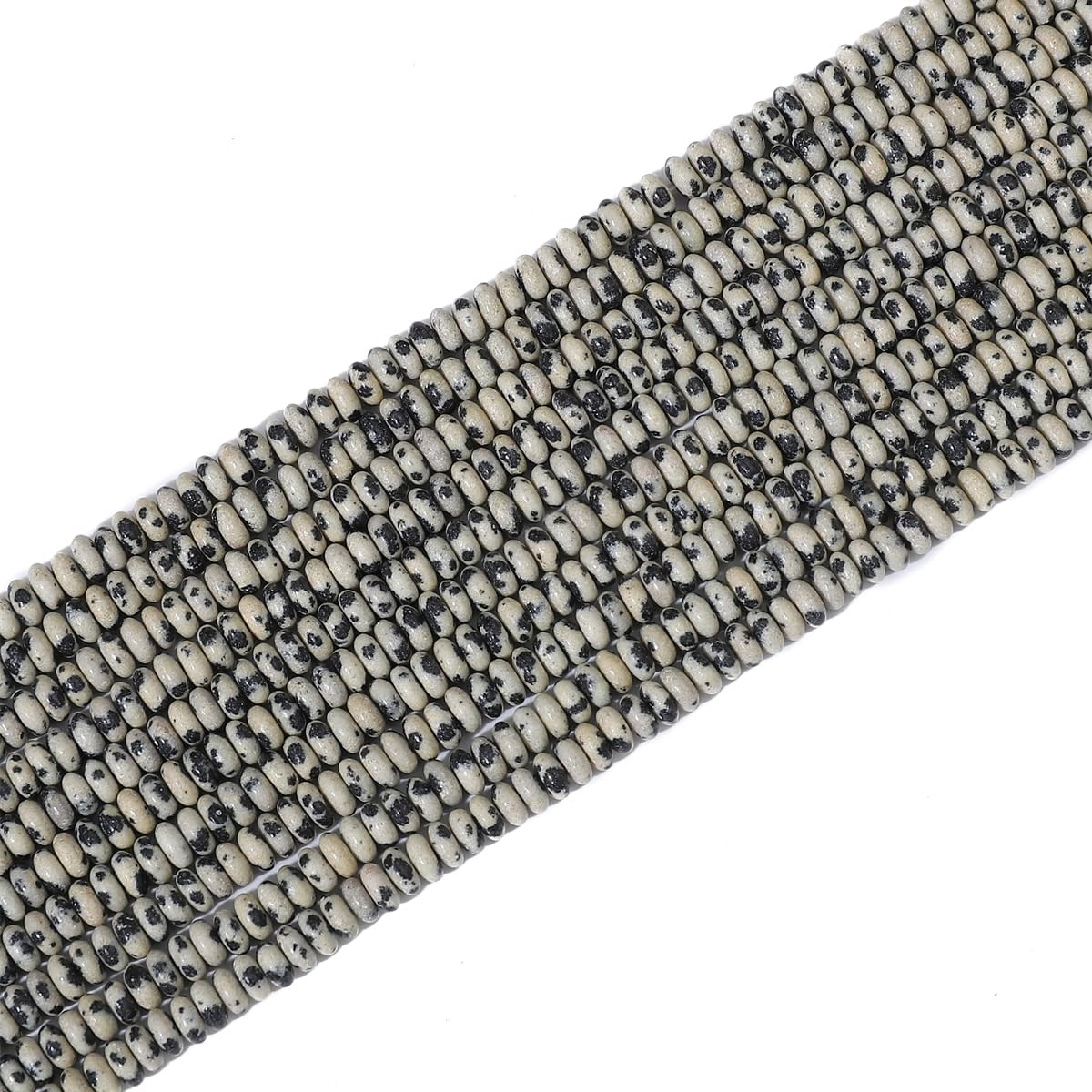 Natural Dalmatian Disk Stone Beads 4x2mm 160pcs Rondelle Loose Semi Gemstone Beads for Jewelry Making Design - Image 7