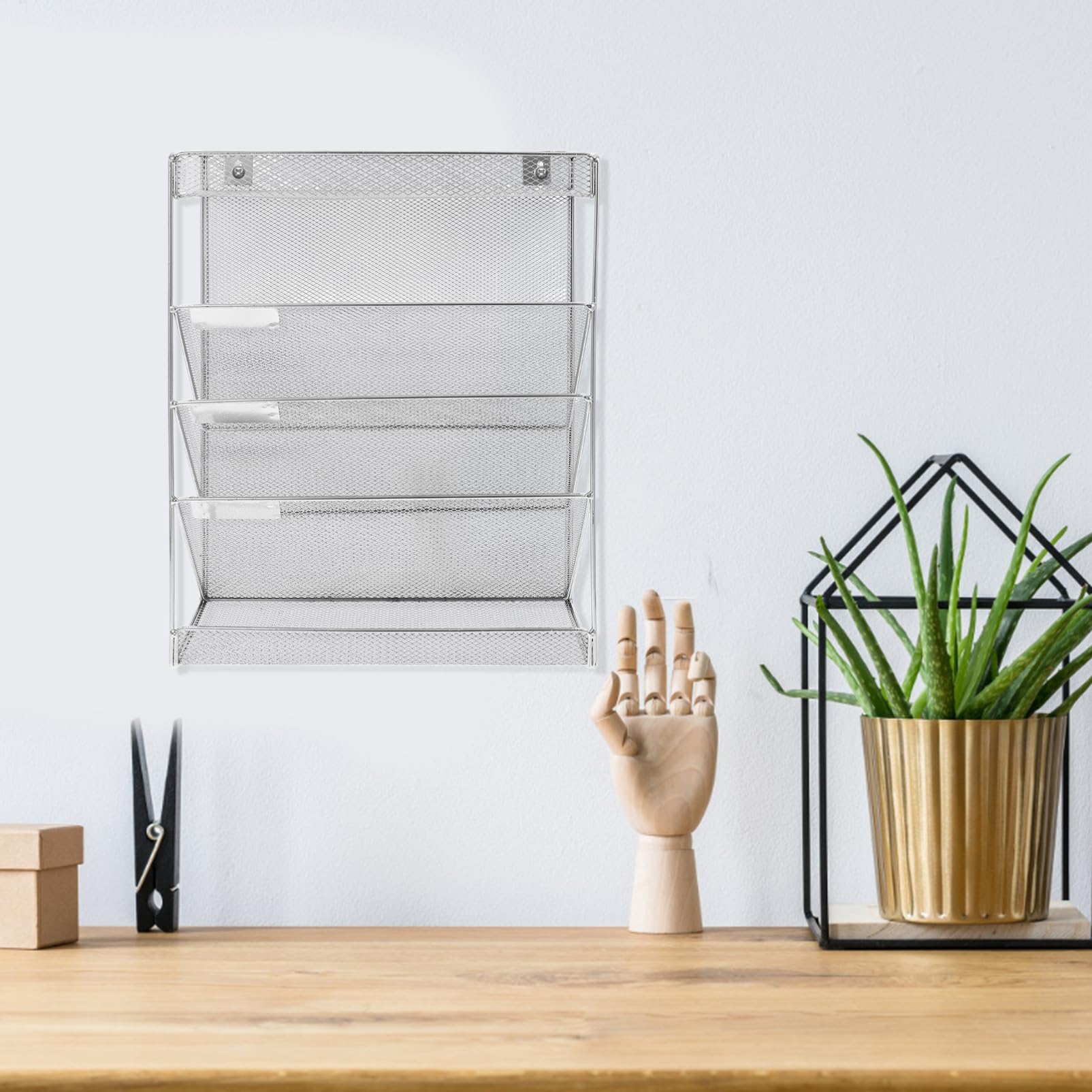 Operitacx Wand-dokumentenhalter Aus Metall Vertikaler Hängeregistratur-organizer Für Büro Mehrschichtiger Ordnerhalter Papiere Platzsparende Wandablage Mit Einfacher Installation