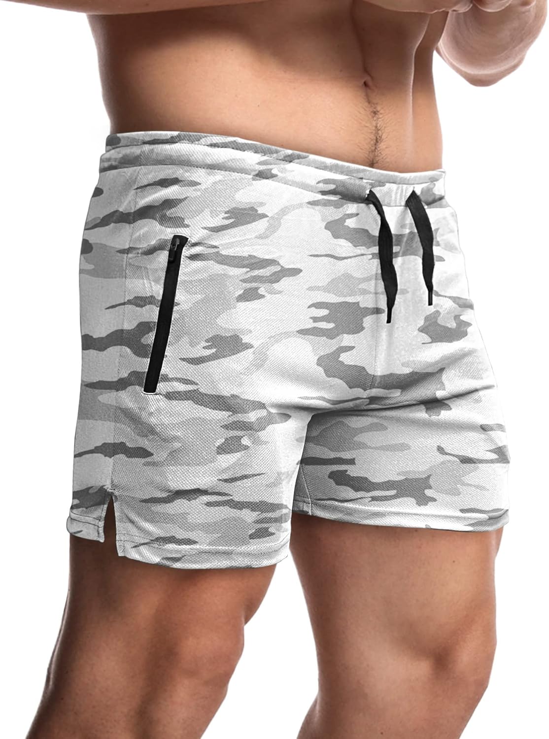 EVERWORTH Men’s 5″ Workout Shorts Quick Dry Lightweight Gym Shorts Running Mesh Short Shorts for Men with Zip Pockets