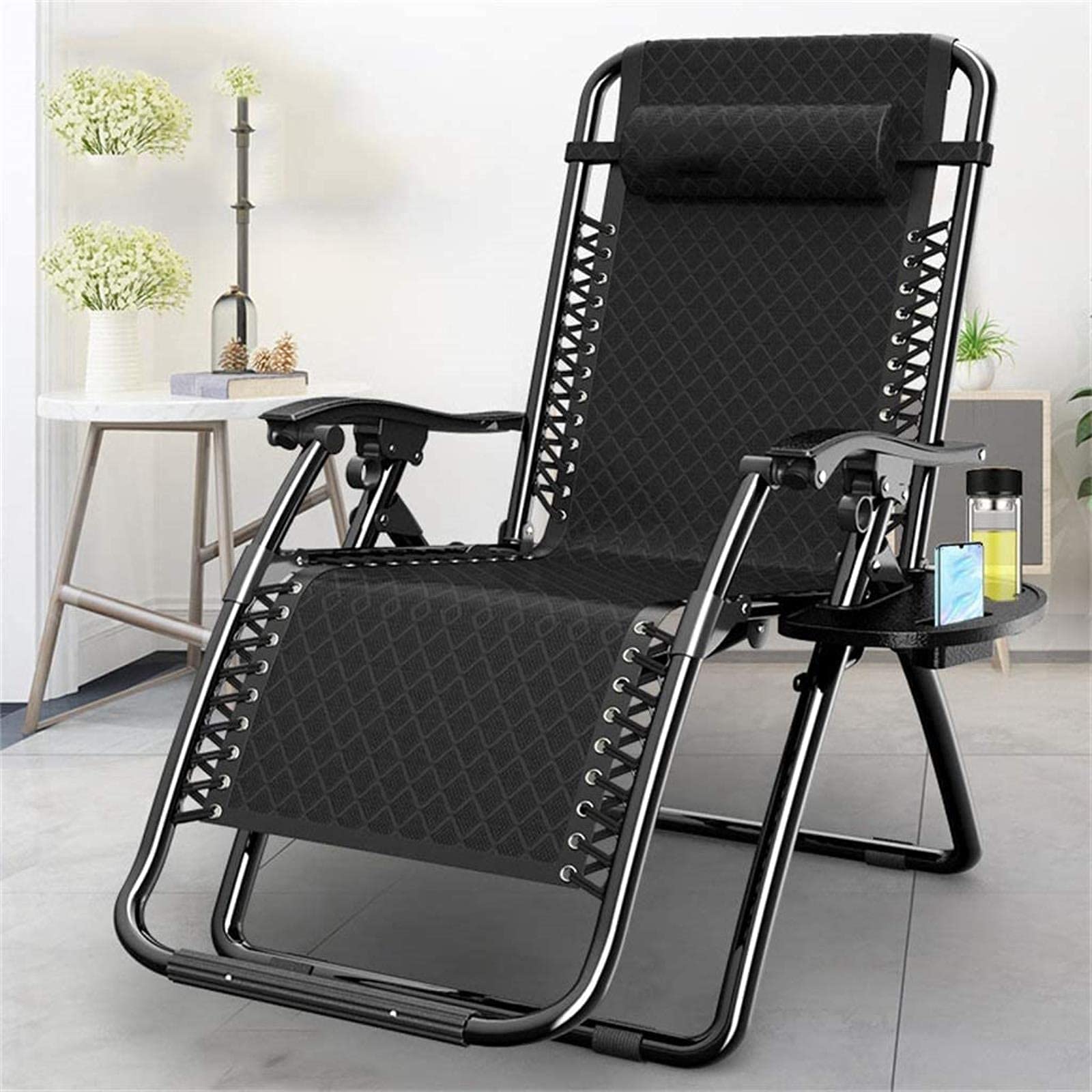 WOTZOV Furniture Balcony Office Relaxing Chair Zero Gravity Recliner Chair Oversized Back, Adjustable Patio Lounge Chair With Headrest Support Pillow And