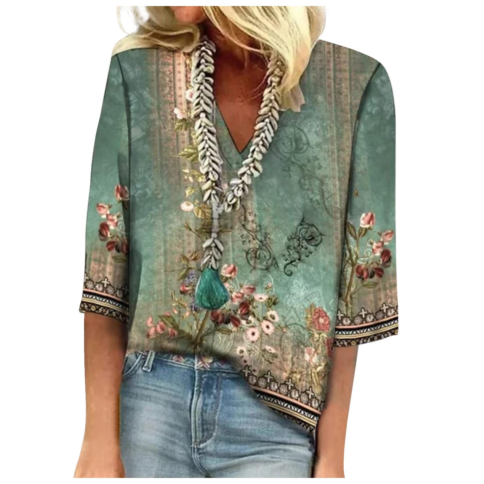ChicCrate Damen-Frühlings-Oberteil, trendiges Langarmshirt, Rundhalsausschnitt, Sweatshirt, geometrische Farbblock-Arbeitsbluse, lockere Passform, Tunika