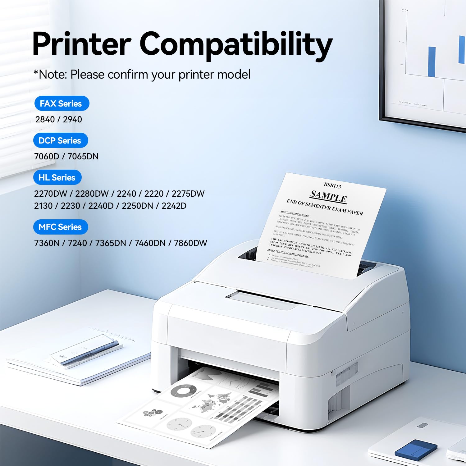 TN450 Toner Cartridge Black 2-Pack Printer Replacement Compatible for Brother TN-450 TN420 TN-420 HL-2270DW HL-2280DW HL-2230 MFC-7360N MFC-7860DW DCP-7065DN Intellifax 2840 2940 MFC-7240 HL-2240D Ink