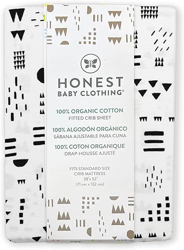 Miniatura 2 de HonestBaby Paquete de 2 sábanas ajustadas de algodón orgánico, patrón de juegogris jaspeado, talla única