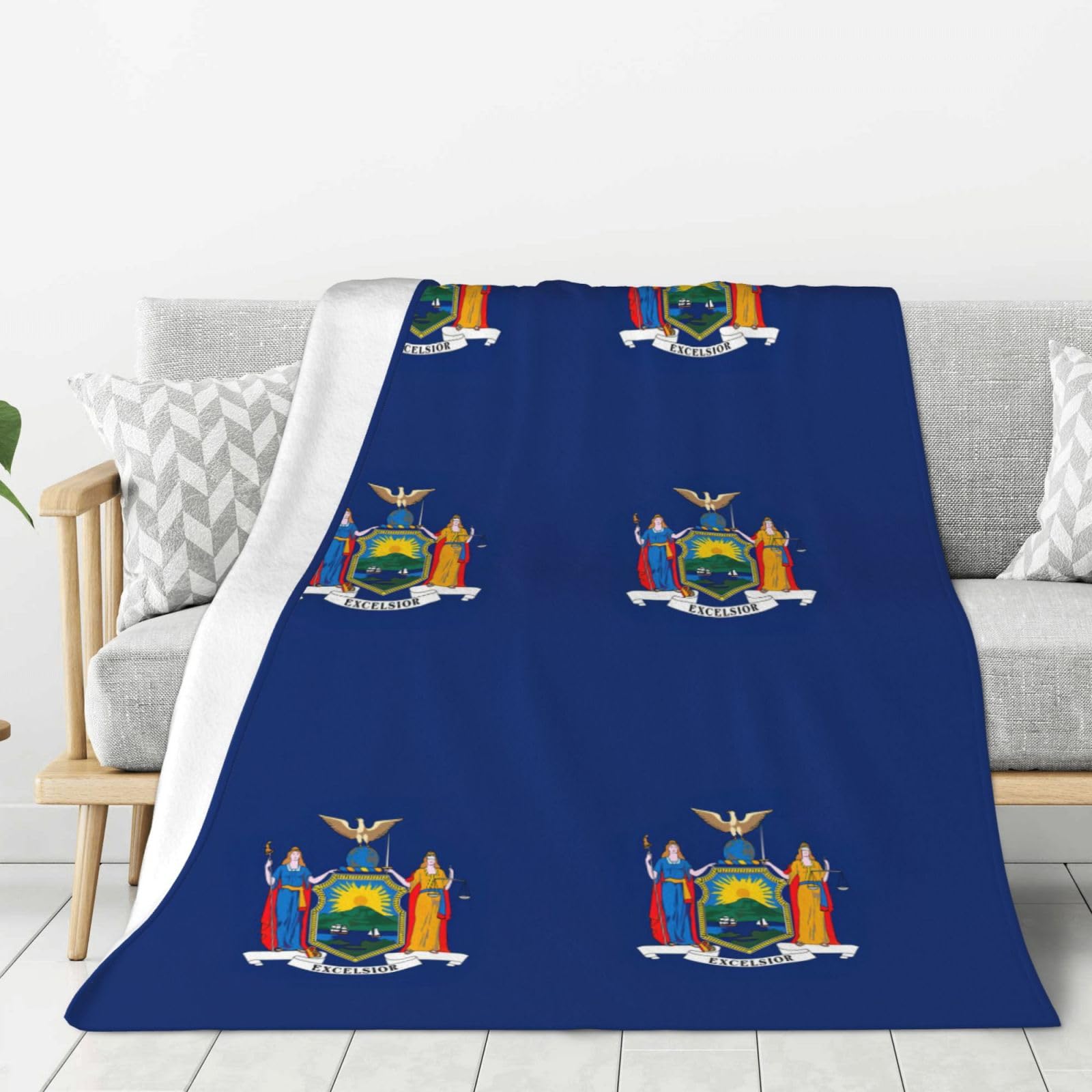 Couverture flanelle New York super douce jeté de lit finitions premium
