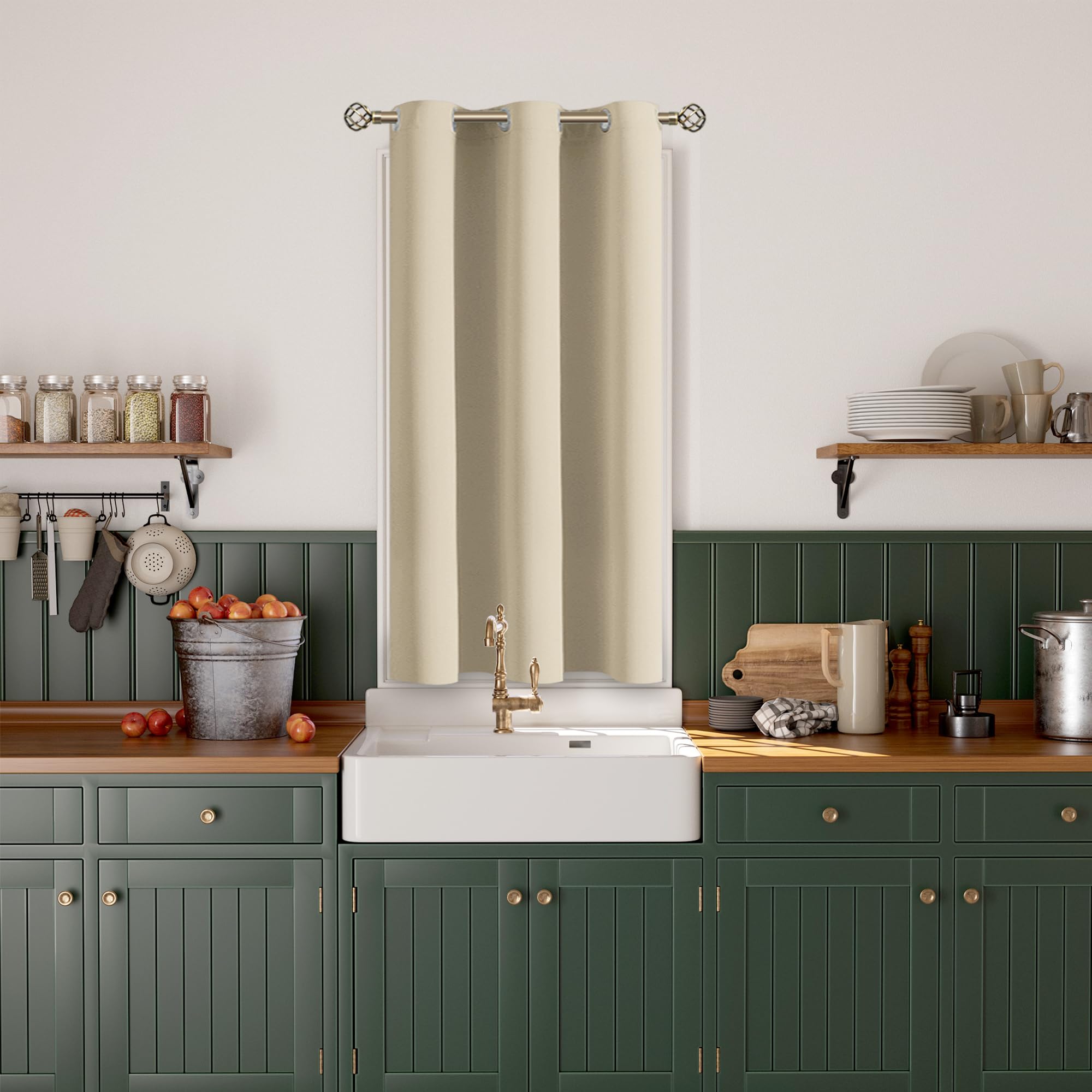 BGment Short Room Darkening Curtain 54 Inch Long for Kitchen Small Window, Privacy Thermal Insulated Tier Sun Blocking Grommet Drape for Bedroom, 1