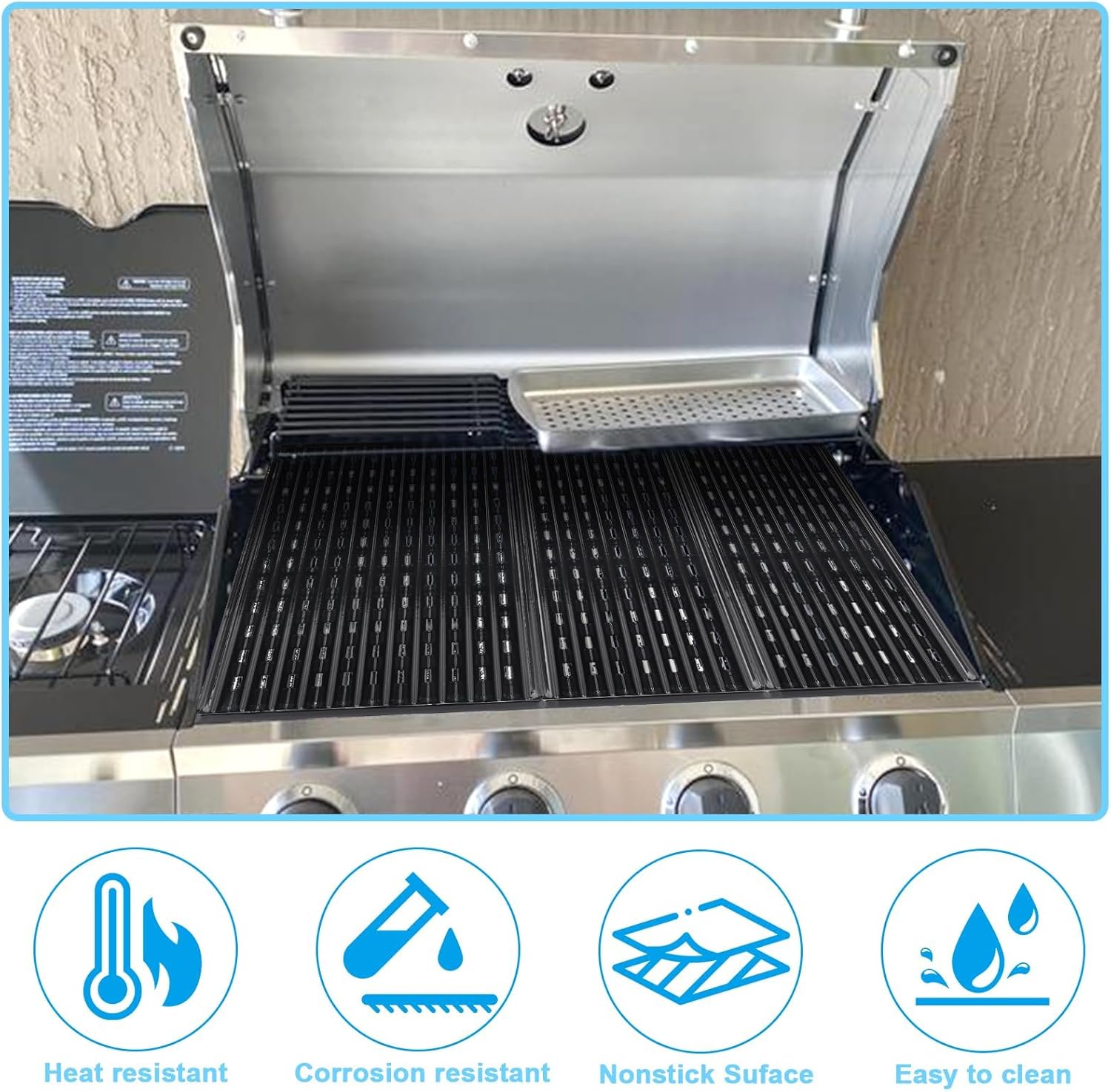 17" Emitter Plate for Charbroil Performance 4-Burner 463365021 463365724 463365522 463352521 Gas Grills, Porcelain Steel Grill Grates Replacement Parts for Char-broil G426-0004-W1 G426-0005-W1