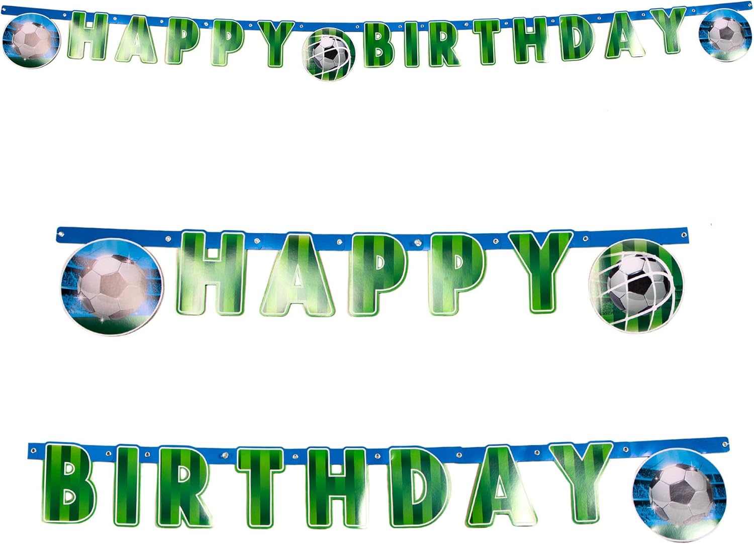 Procos PR93751 Happy Football Soccer Fans Party FSC Paper Birthday Banner