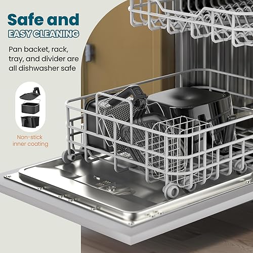 Miniatura 8 de Nuwave Brio - Freidora de aire 10 en 1, capacidad de freidora de aire de 6 cuartos de galón con sonda inteligente, horneado para comidas rápidas,