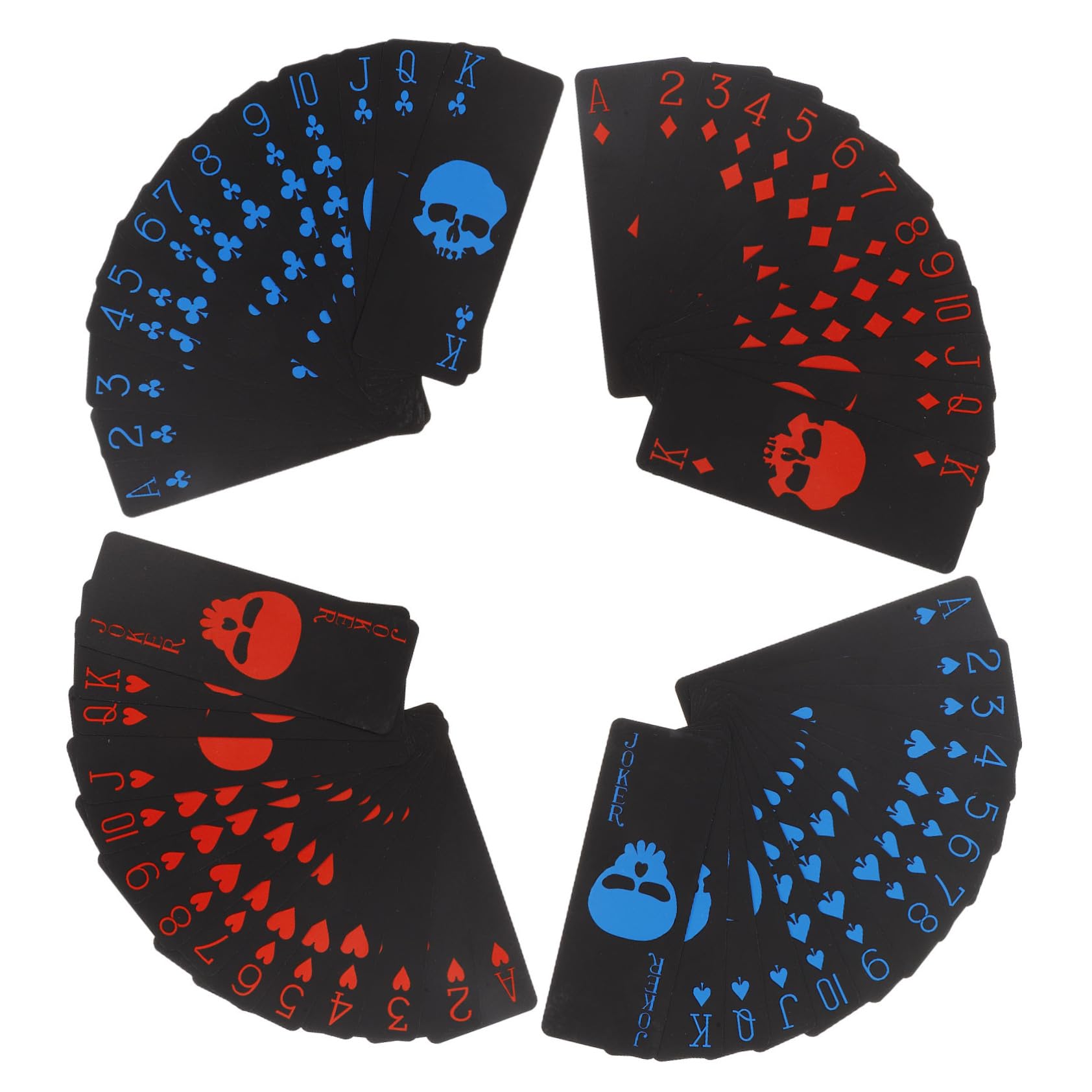 Cartes De Poker À Thème Tête De Mort en PVC Noir Robustes Et Élégantes Idéales pour Les Fêtes Les Jeux De Billard Et Les Rassemblements Sociaux