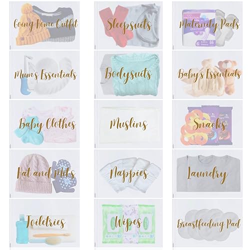 Paquete de 15 bolsas de hospital para trabajo de parto y parto, bolsa de hospital de maternidad, bolsas organizadoras de bolsas de pañales,