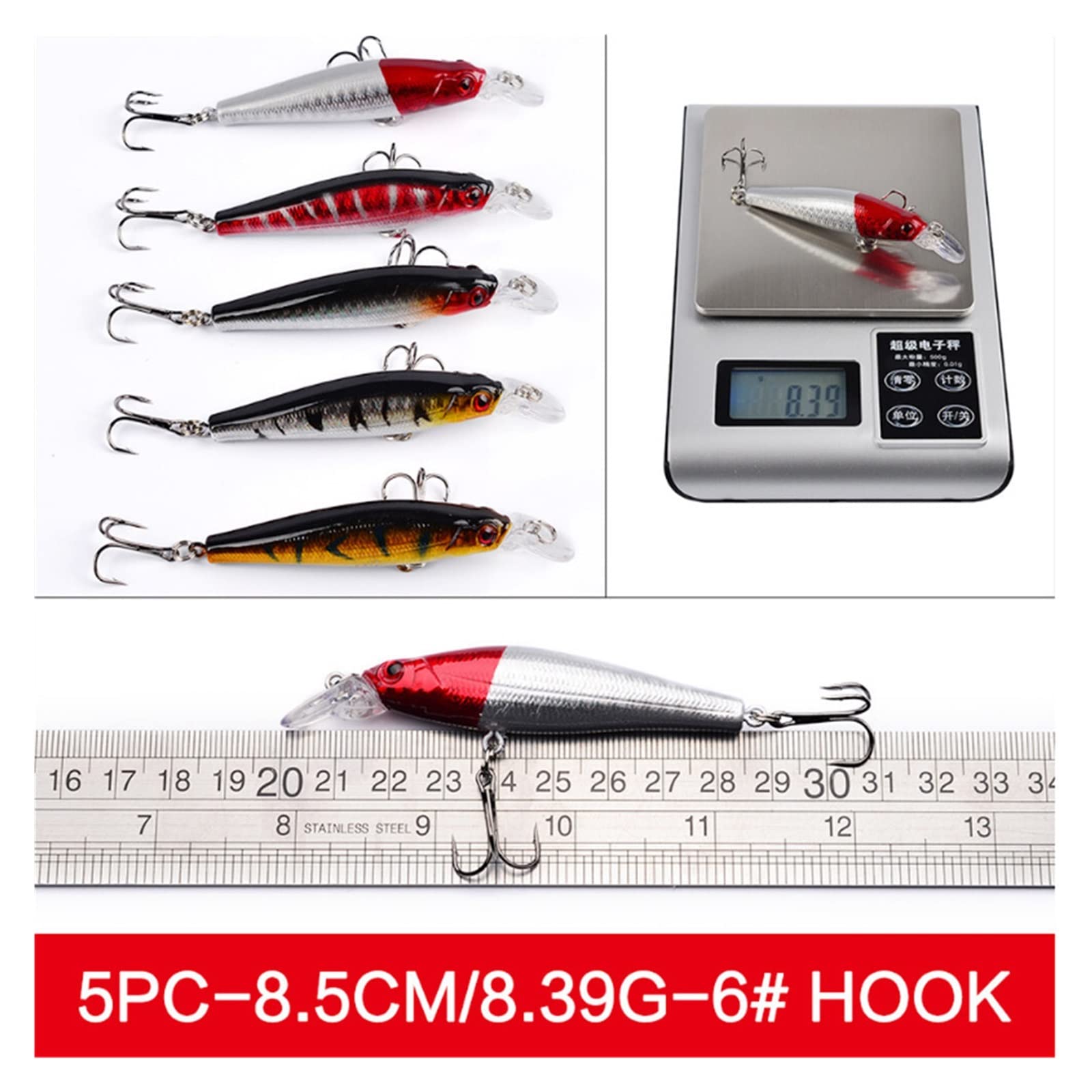 INEOUT 56 unids/Lote todopoderoso Conjunto de señuelos de Pesca Mixtos Crankbait Aparejos Wobblers de Pesca de lubina adecuados for Diferentes Tipos de Peces