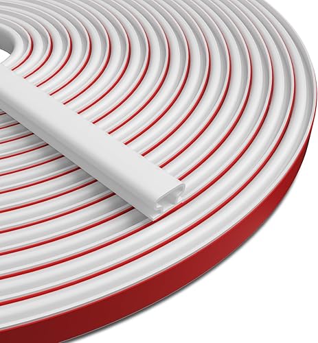 Miniatura 7 de Burlete de goma blanca en forma de D para puertasventanas, autoadhesivo, resistente al sonido, para marco de puerta, ventana, bloqueador de huecos,